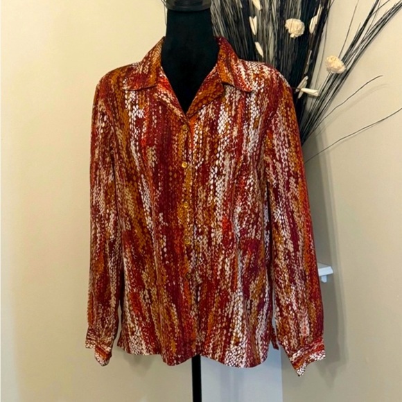 Donnekenny Timeless Elegance button down Blouse women size large - Picture 1 of 8